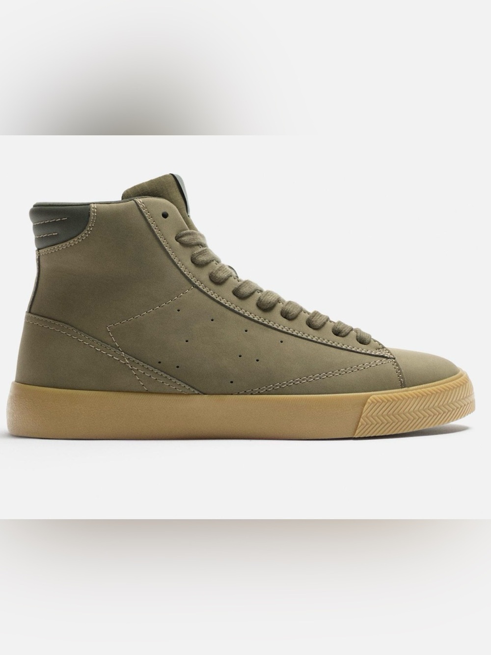 Zara Men's Olive High-Top Sneakers